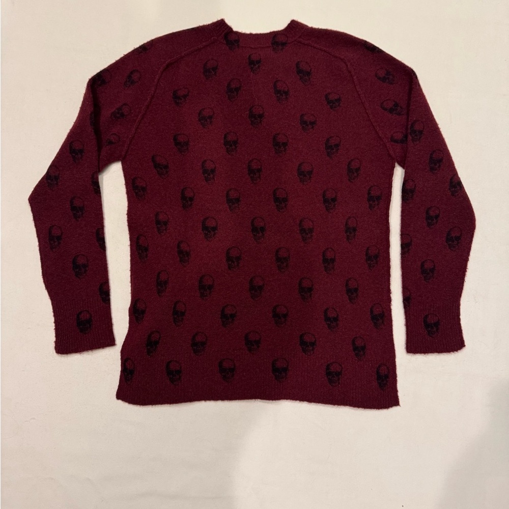 Skull Cashmere Wool Blend Skull Print Sweater - Picture 12 of 15